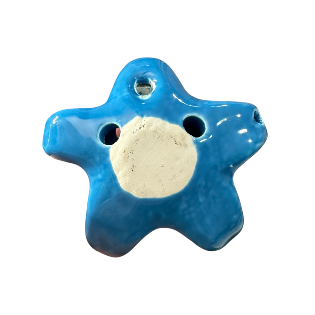 Ceramic Starfish Ocarina Blue Music Frog Co