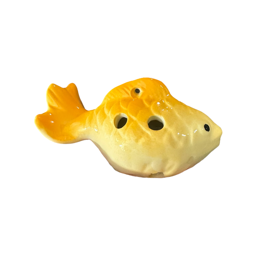 Ceramic Goldfish Ocarina Yellow Music Frog Co