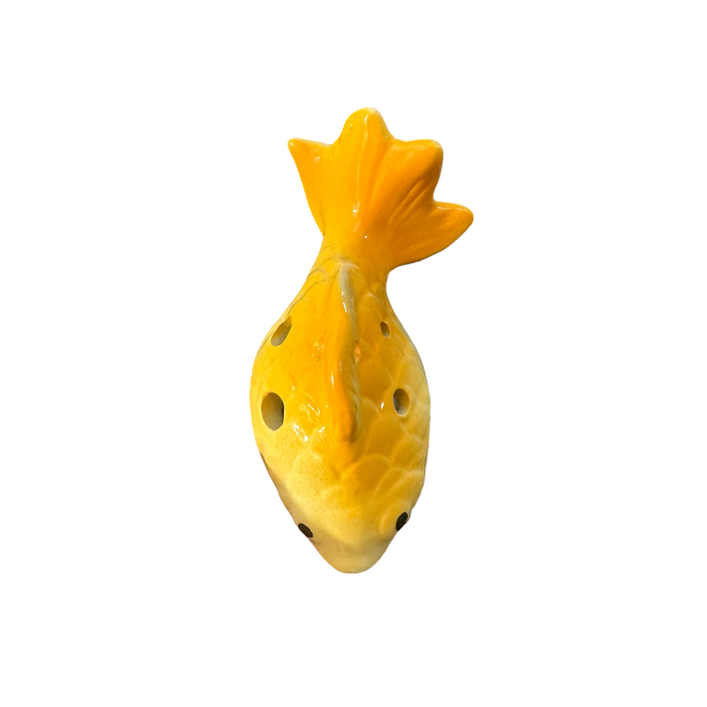Ceramic Goldfish Ocarina Yellow Music Frog Co