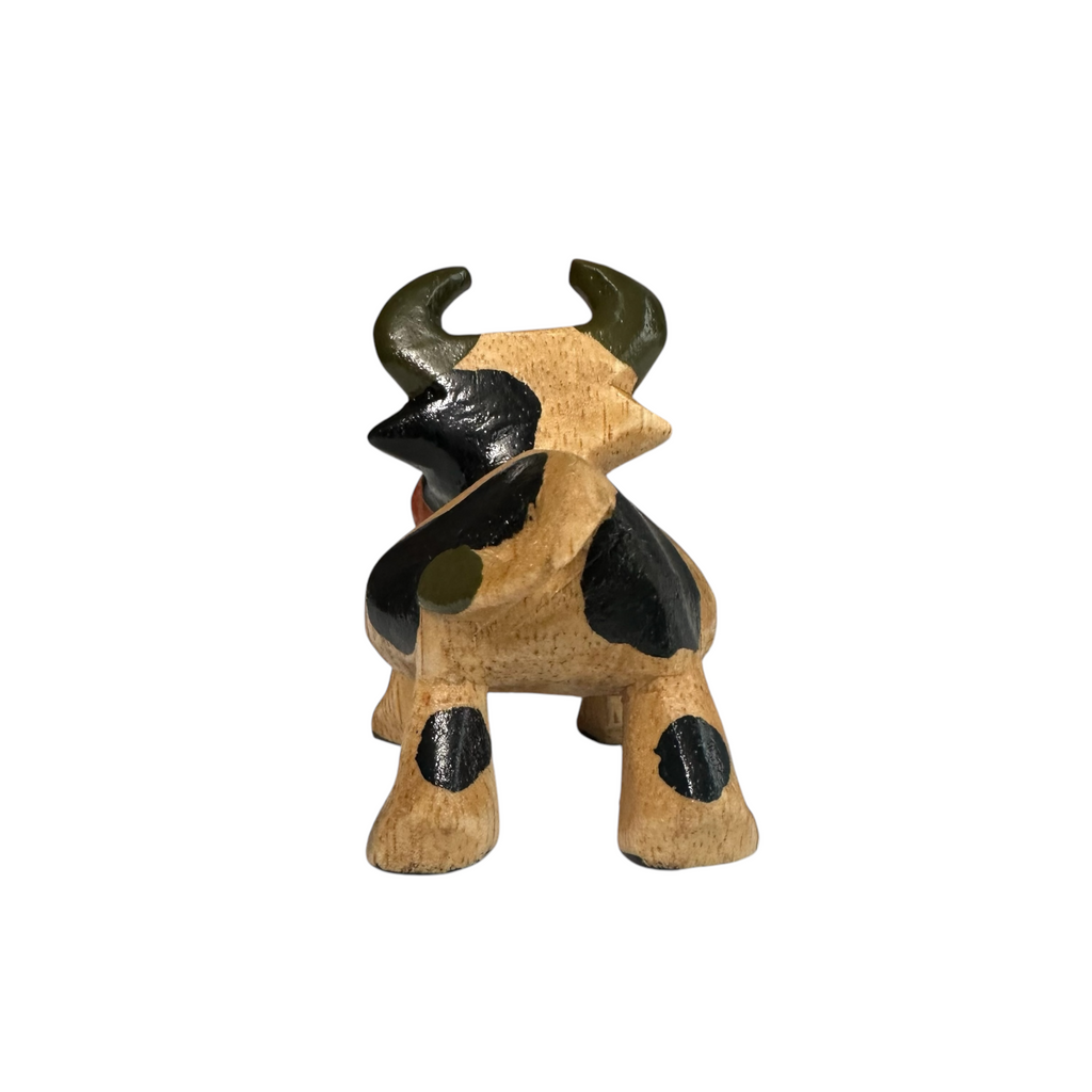 Wooden Farm Cow Decoration Figurine Music Frog Co