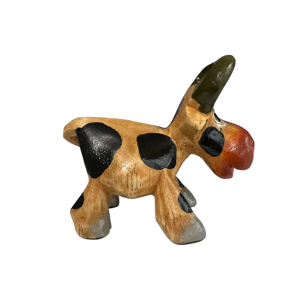 Wooden Farm Cow Decoration Figurine Music Frog Co