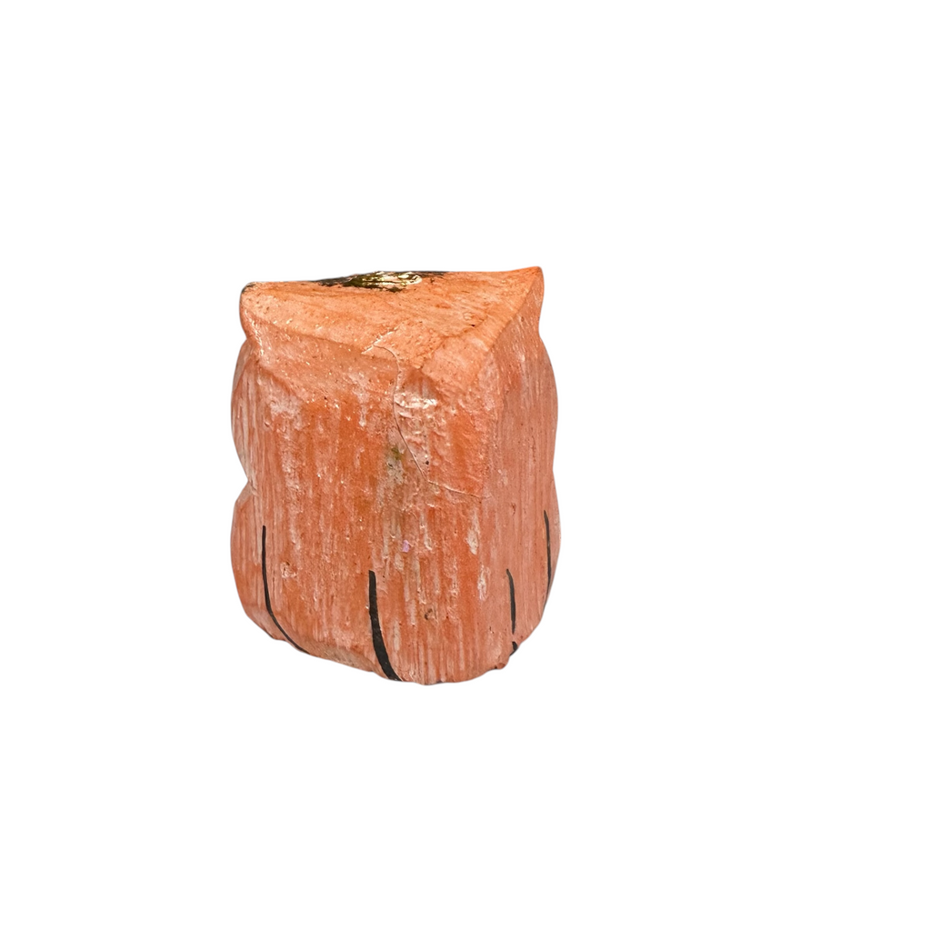Mini Wooden Owl Figurine Orange Music Frog Co