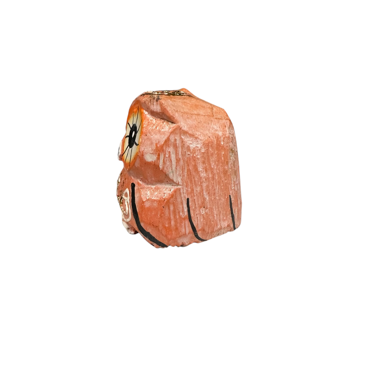 Mini Wooden Owl Figurine Orange Music Frog Co