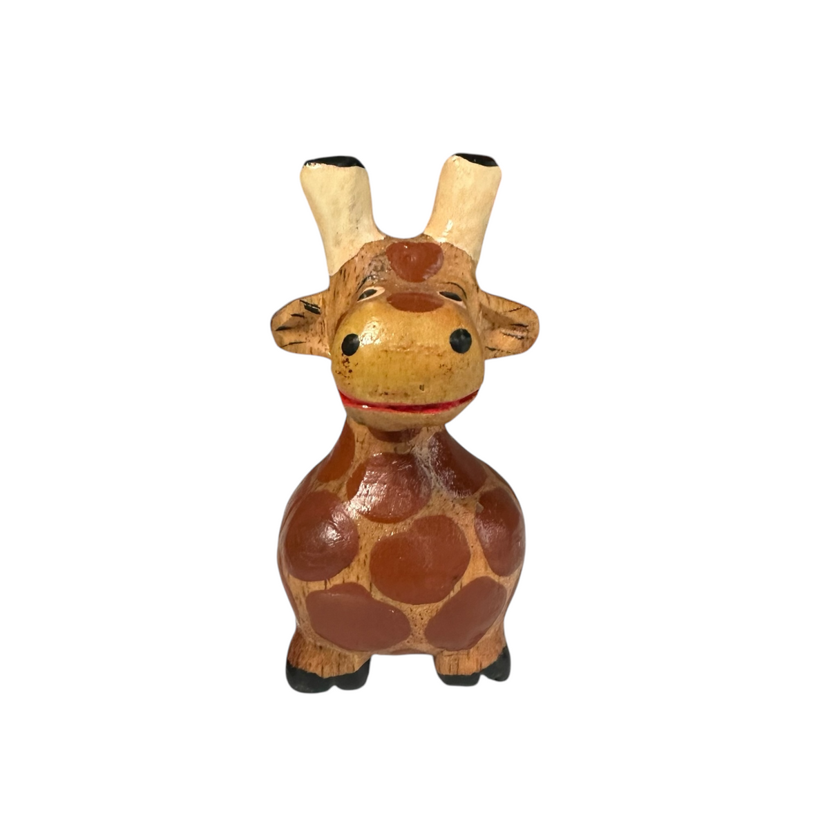 Small Wooden Giraffe Figurine Music Frog Co