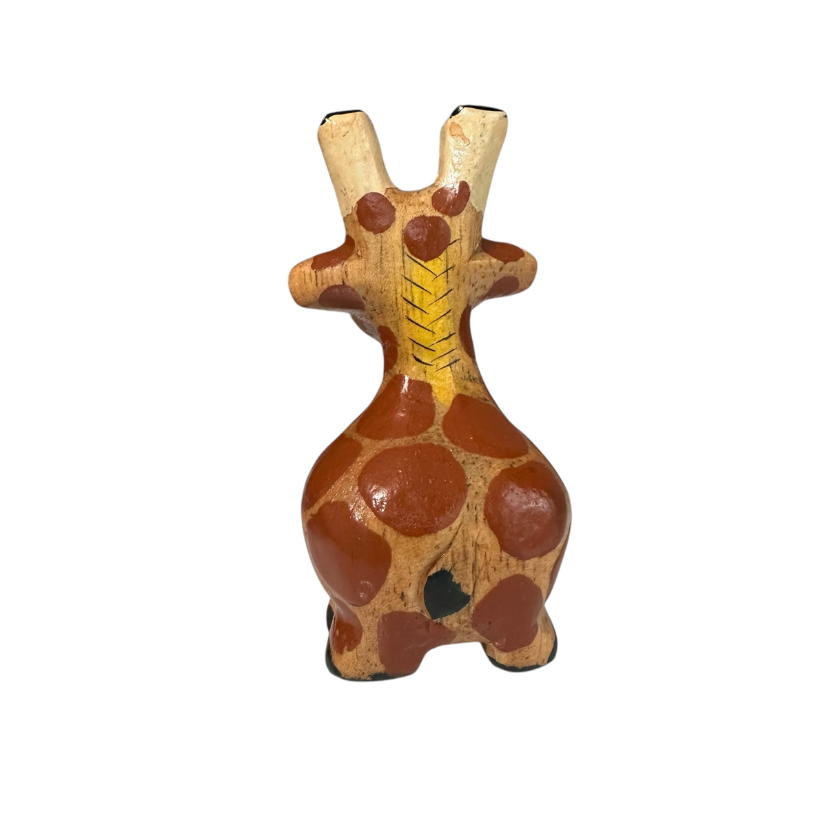 Small Wooden Giraffe Figurine Music Frog Co