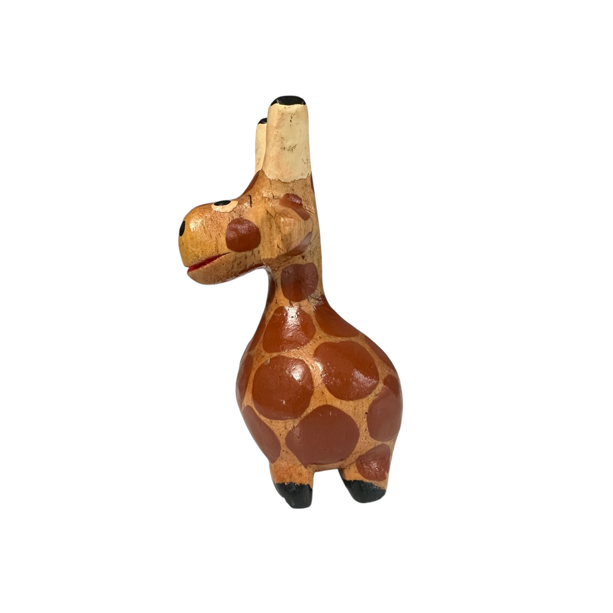 Small Wooden Giraffe Figurine Music Frog Co