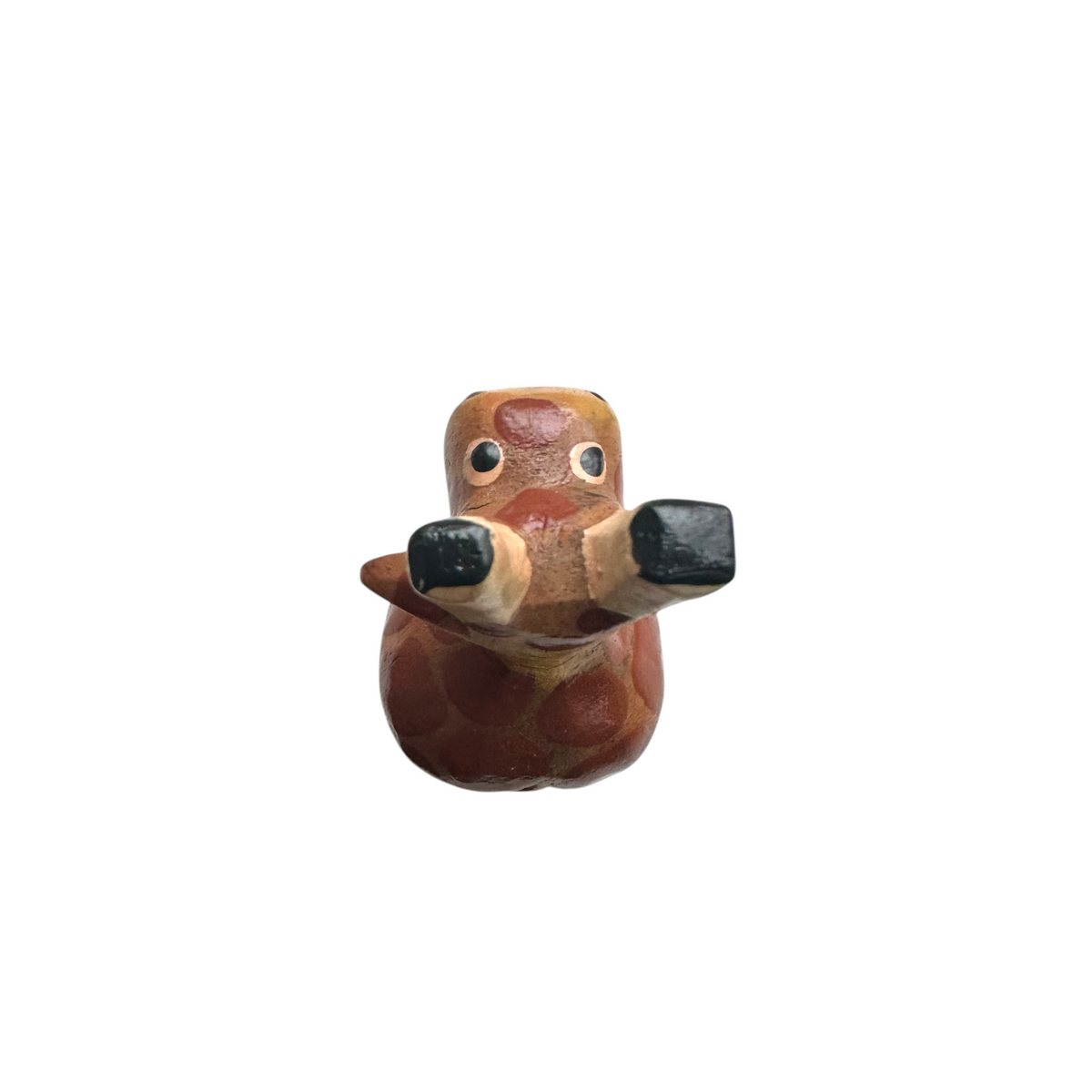 Small Wooden Giraffe Figurine Music Frog Co