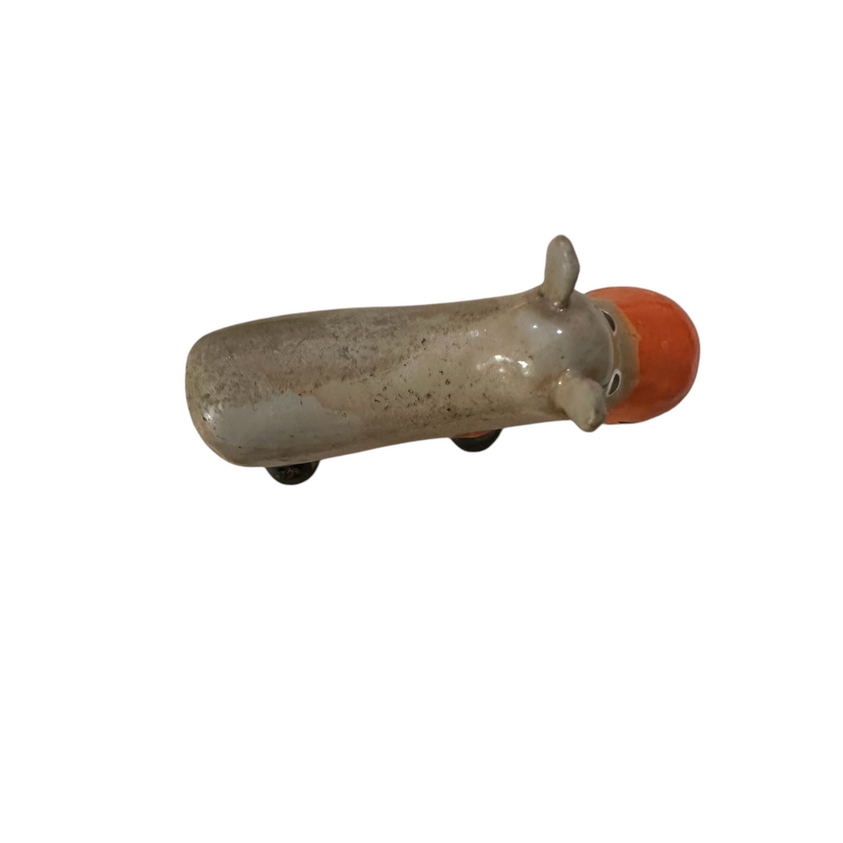 Mini Wooden Hippo Figurine (Orange) Music Frog Co