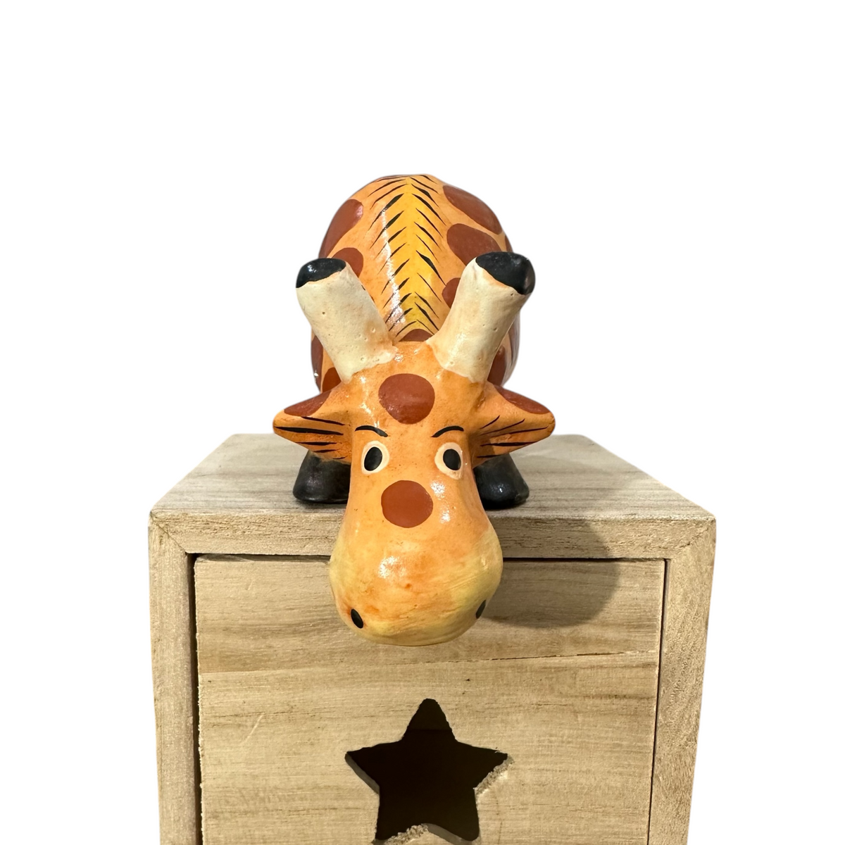 Wooden Giraffe Shelf Figurine Decoration Music Frog Co