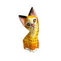 Wooden Yellow Curious  Cat Decoration Figurine Music Frog Co