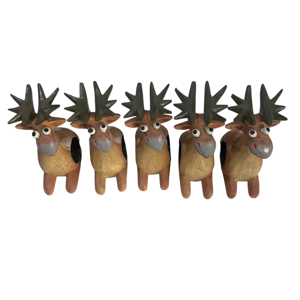 5 Handmade Wooden Moose napkin holders Music Frog Co
