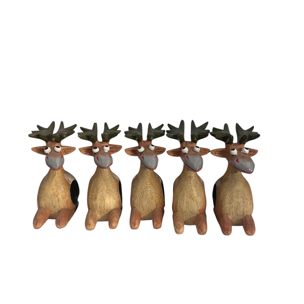 5 Handmade Wooden Moose napkin holders Music Frog Co