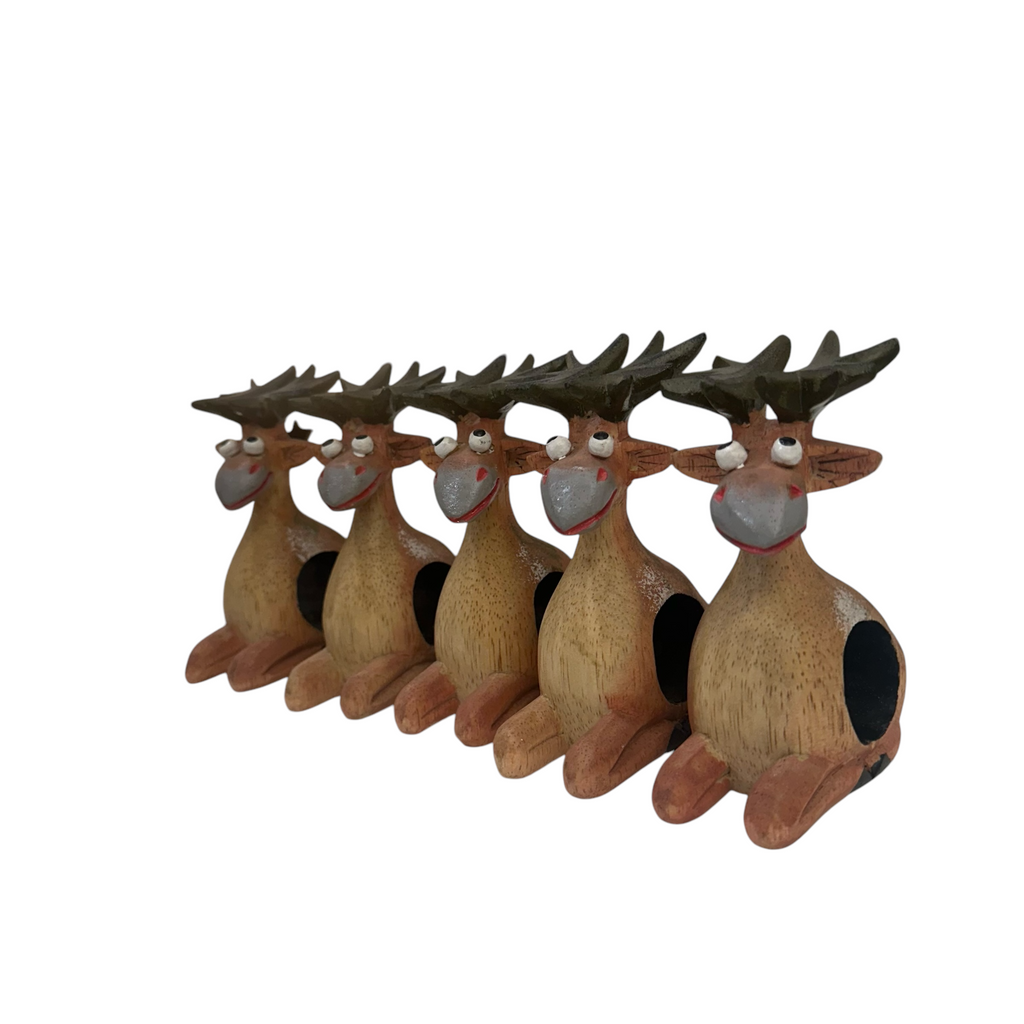5 Handmade Wooden Moose napkin holders Music Frog Co