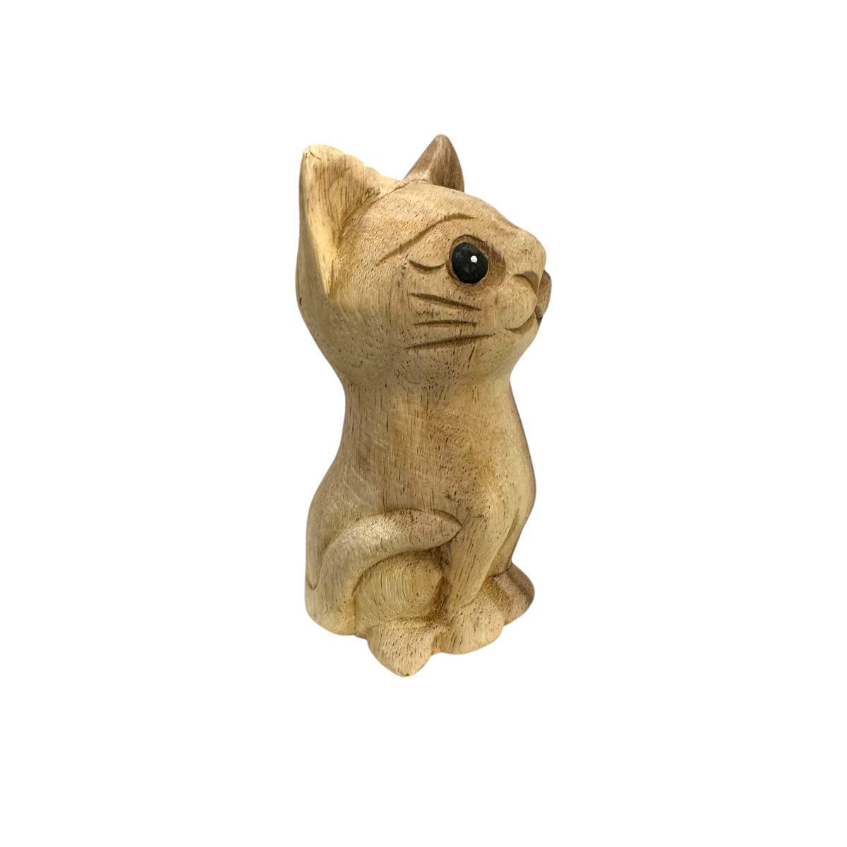 Wooden Waiting Cat Figurine Decoration Music Frog Co