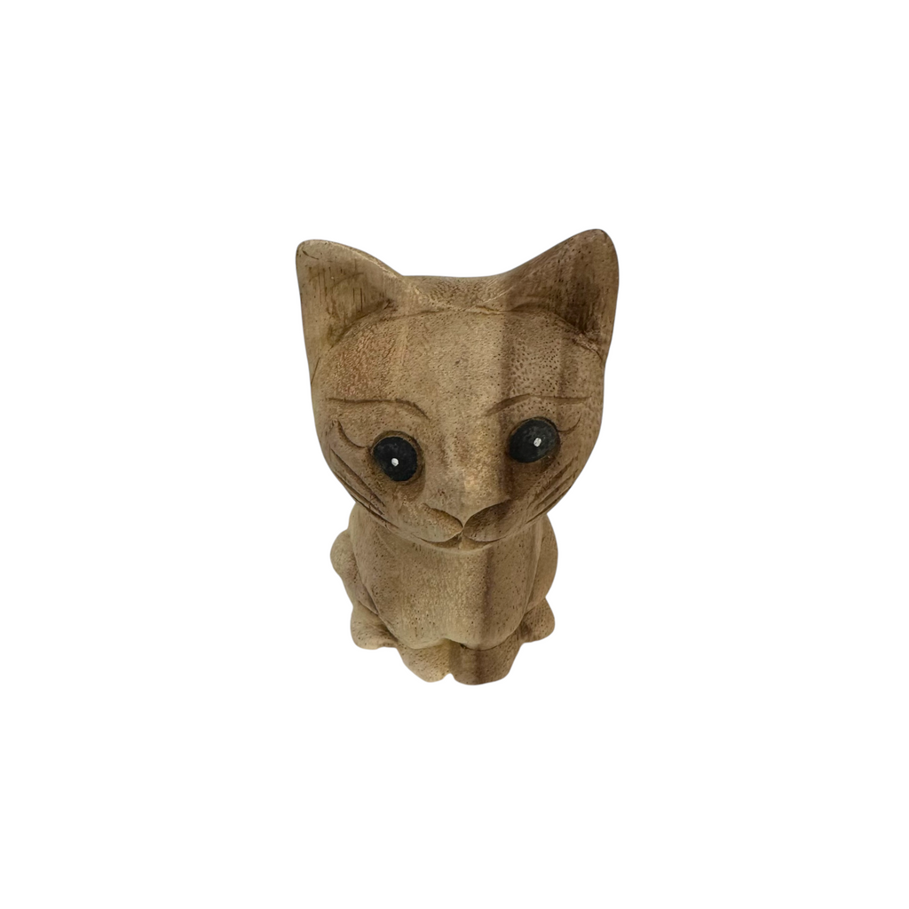 Wooden Waiting Cat Figurine Decoration Music Frog Co