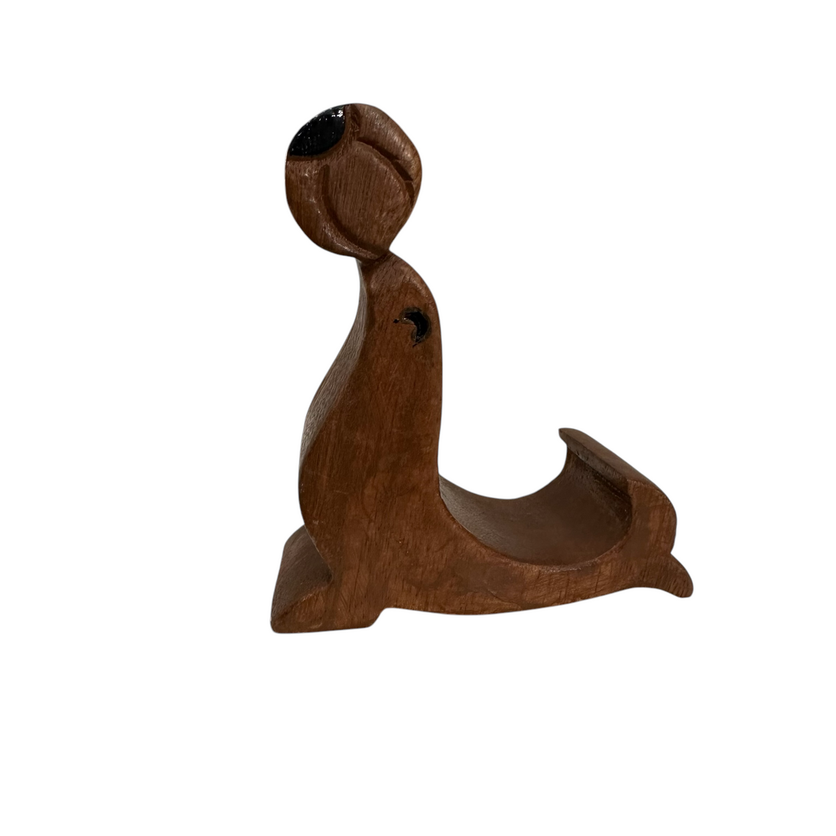 Wooden Seal Phone Holder (Dark Oak) Music Frog Co