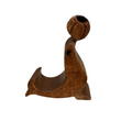 Wooden Seal Phone Holder (Dark Oak) Music Frog Co