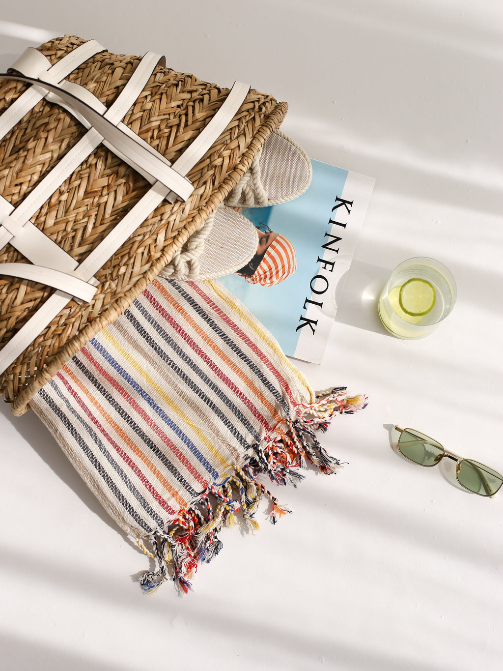 New Rainbow Linen Towel Eastern Woven