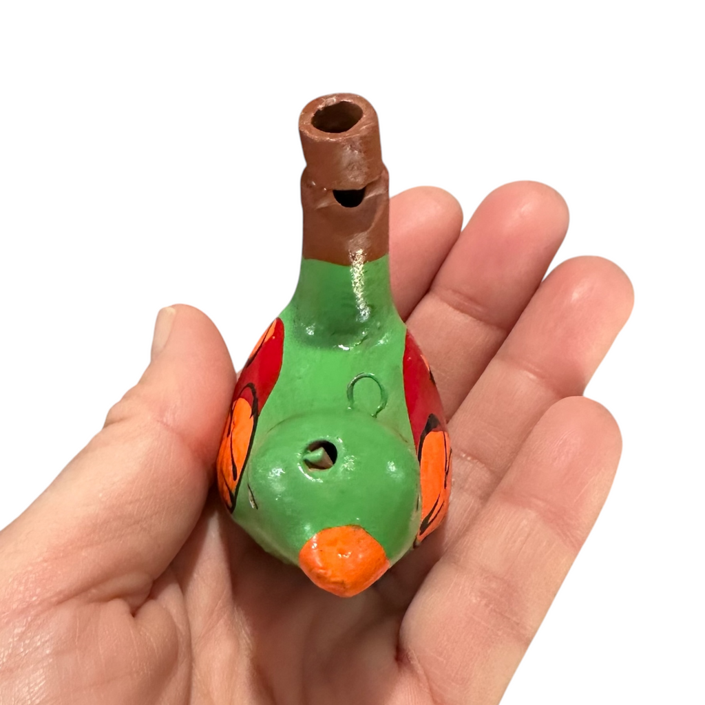 Clay Water Whistle Bird (light green) Music Frog Co