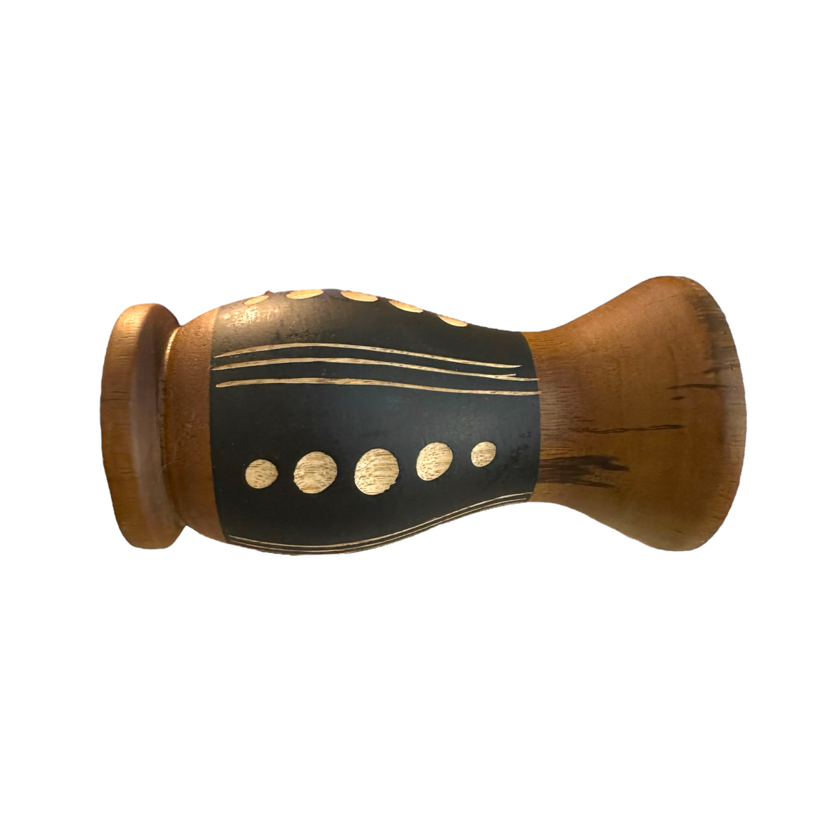 Handcrafted Mango Wood Vase dots style Music Frog Co