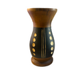 Handcrafted Mango Wood Vase dots style Music Frog Co