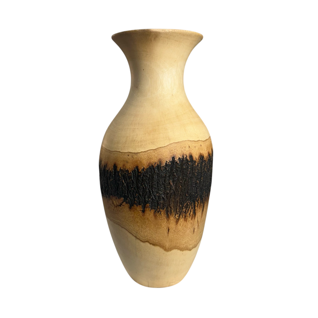 large-natural-wood-bark-texture-handcrafted-mango-wood-vase-decoration Music Frog Co