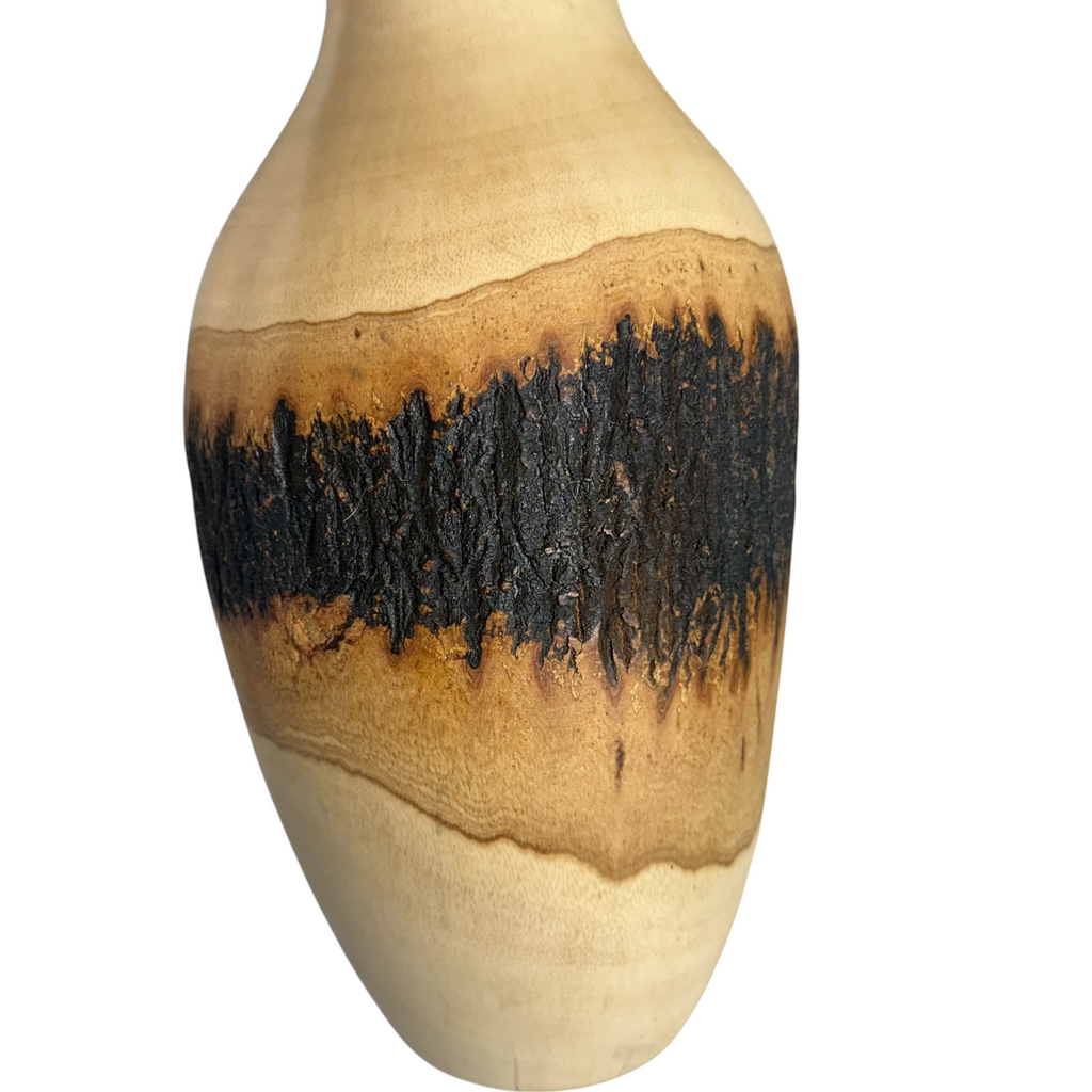 large-natural-wood-bark-texture-handcrafted-mango-wood-vase-decoration Music Frog Co