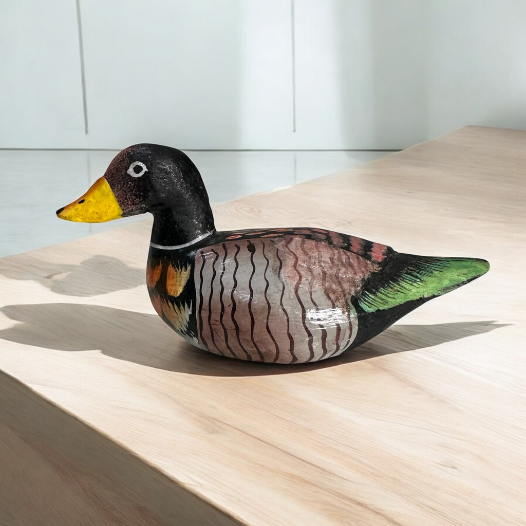 Rustic Mallard Duck Carving Music Frog Co