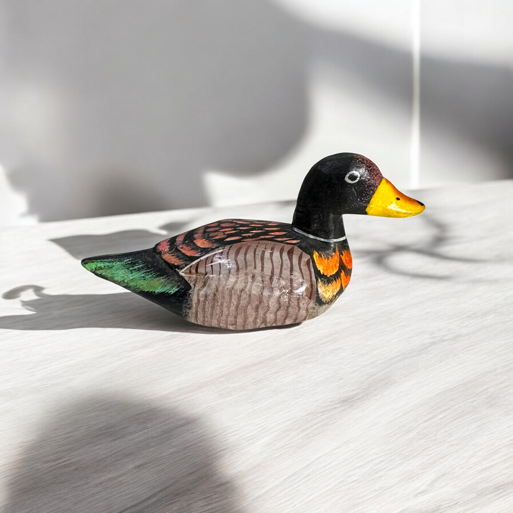 Rustic Mallard Duck Carving Music Frog Co