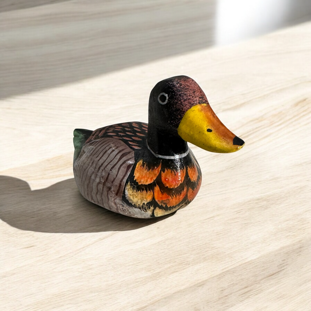 Rustic Mallard Duck Carving Music Frog Co