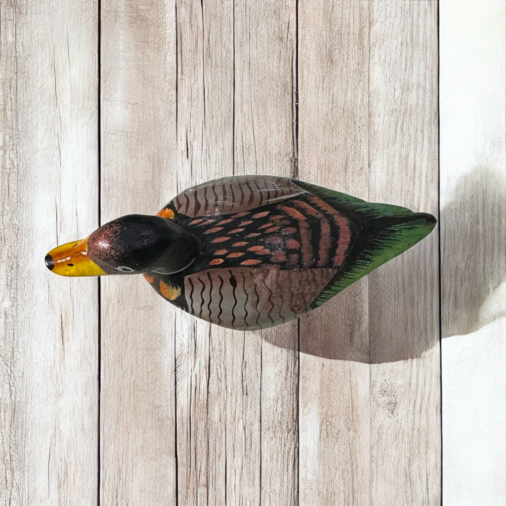 Rustic Mallard Duck Carving Music Frog Co