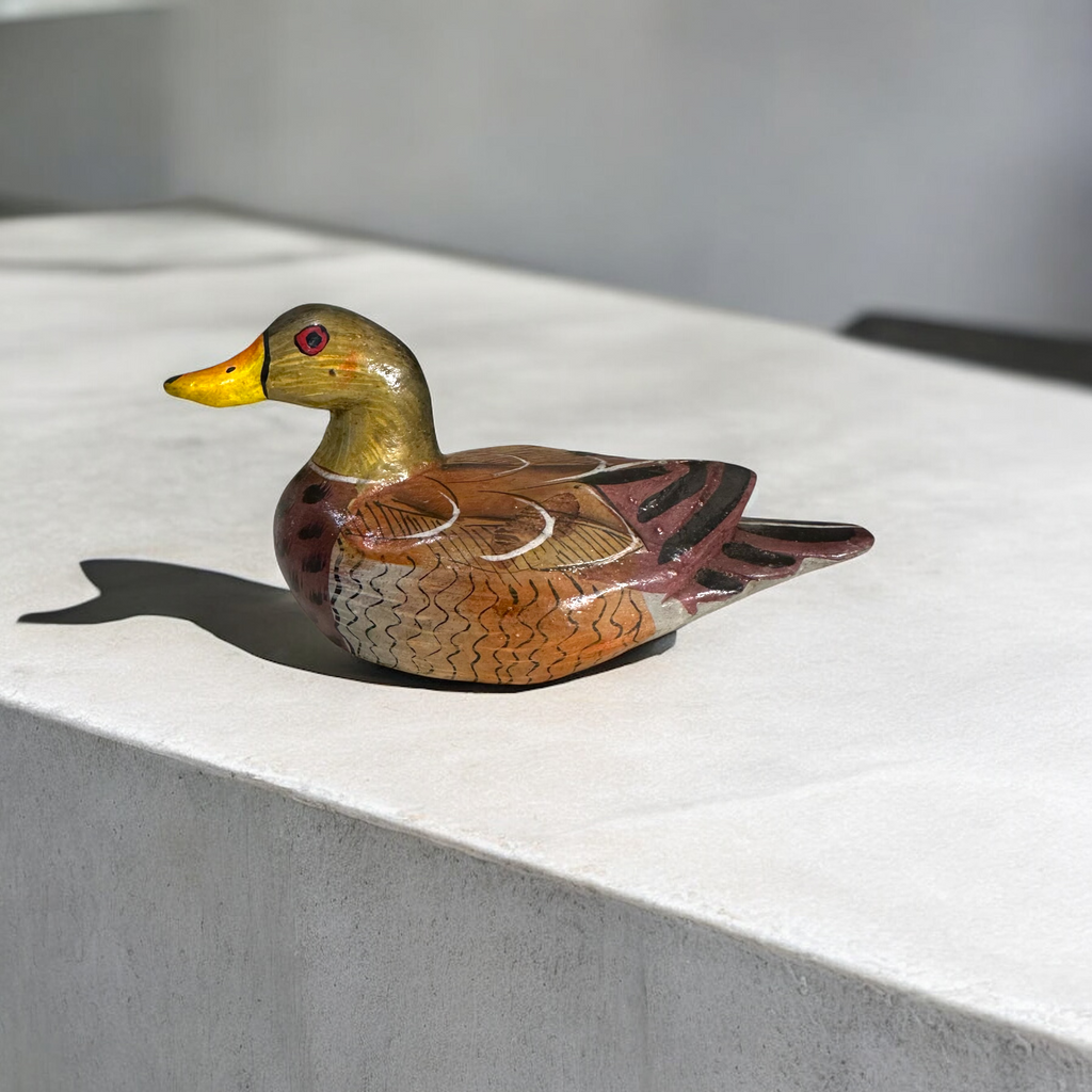 Artisan Hand-Painted Wooden Duck Music Frog Co