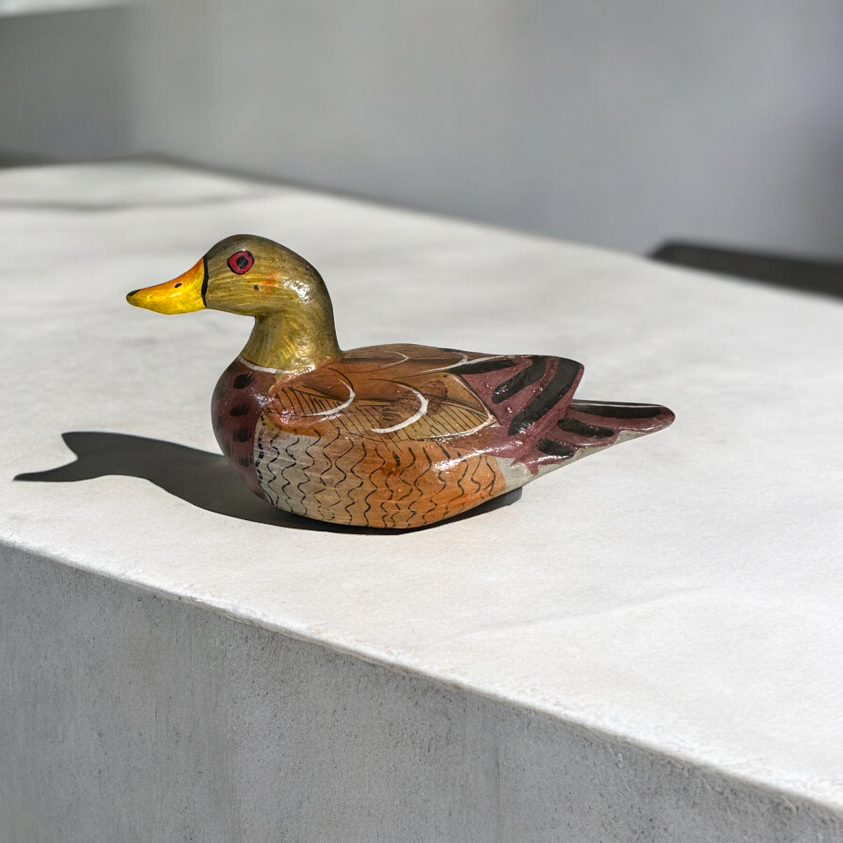 Artisan Hand-Painted Wooden Duck Music Frog Co