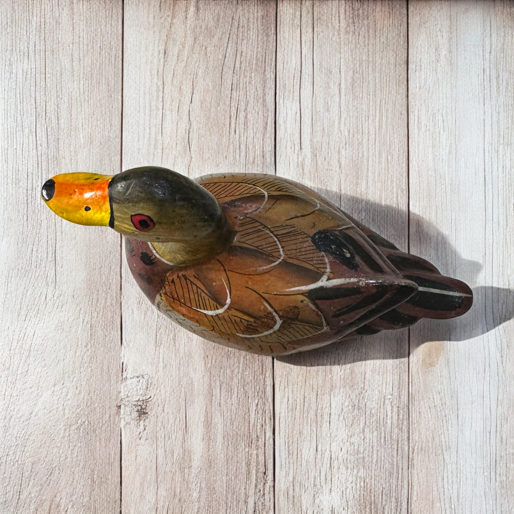 Artisan Hand-Painted Wooden Duck Music Frog Co