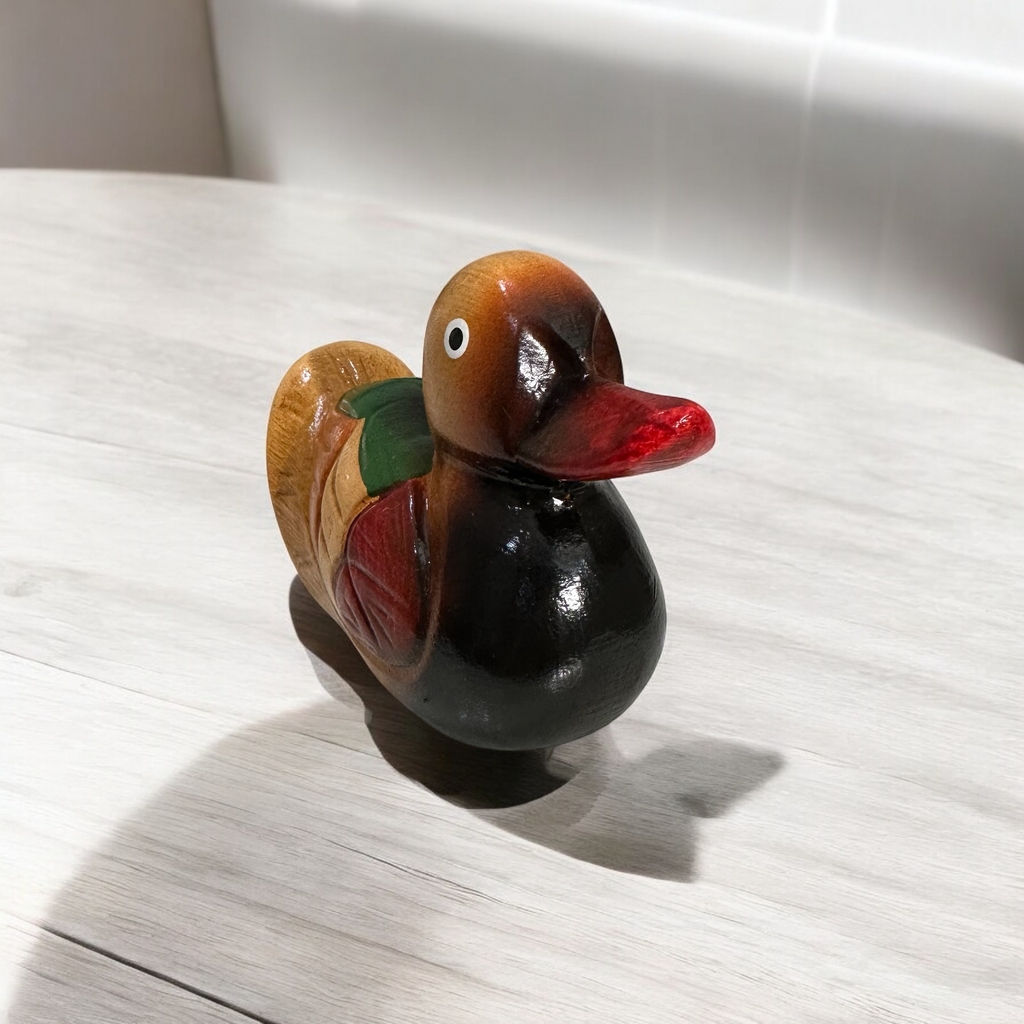 Handcrafted Colorful Wooden Duck Music Frog Co