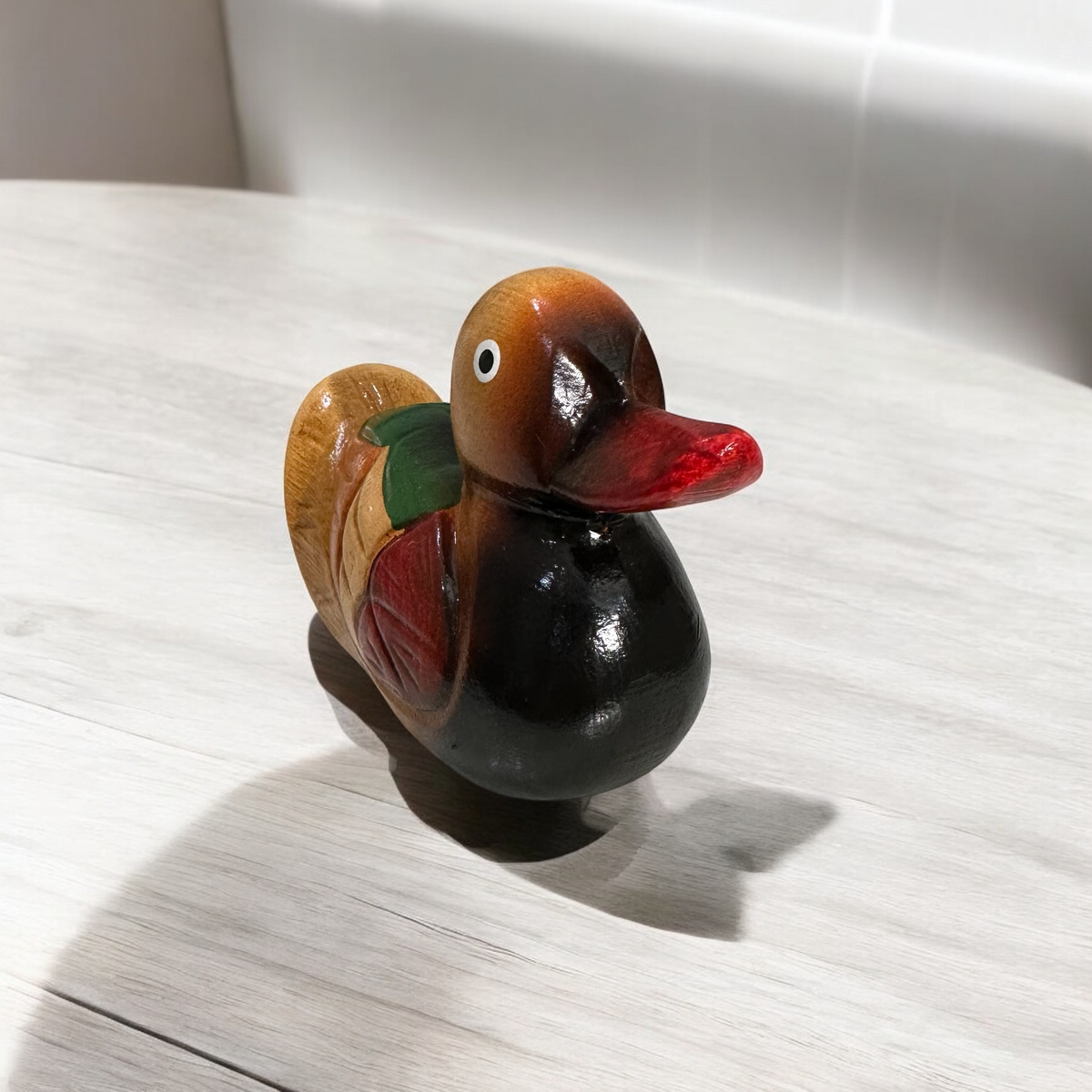 Handcrafted Colorful Wooden Duck Music Frog Co