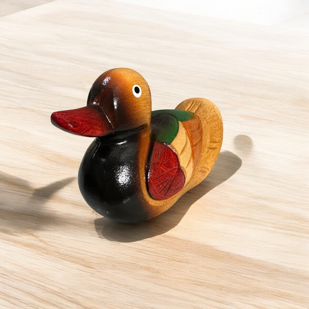 Handcrafted Colorful Wooden Duck Music Frog Co