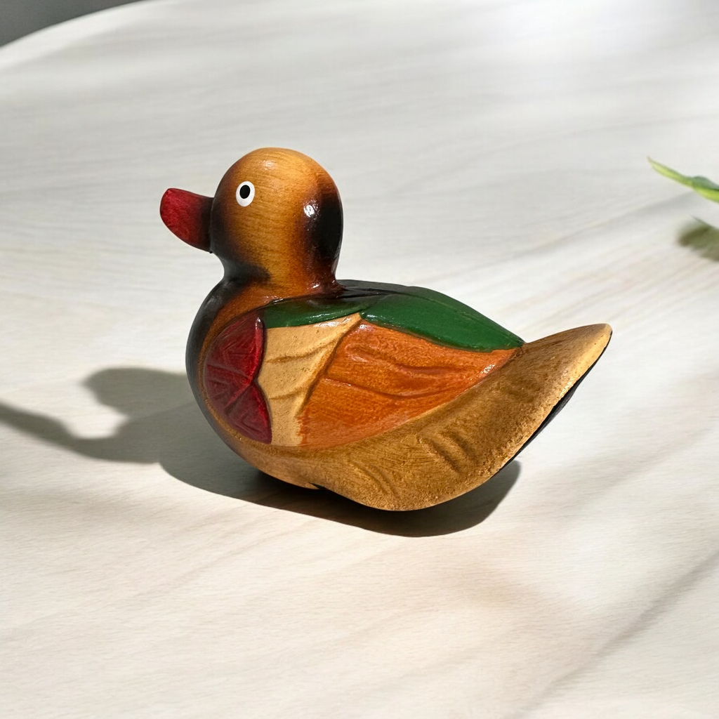 Handcrafted Colorful Wooden Duck Music Frog Co