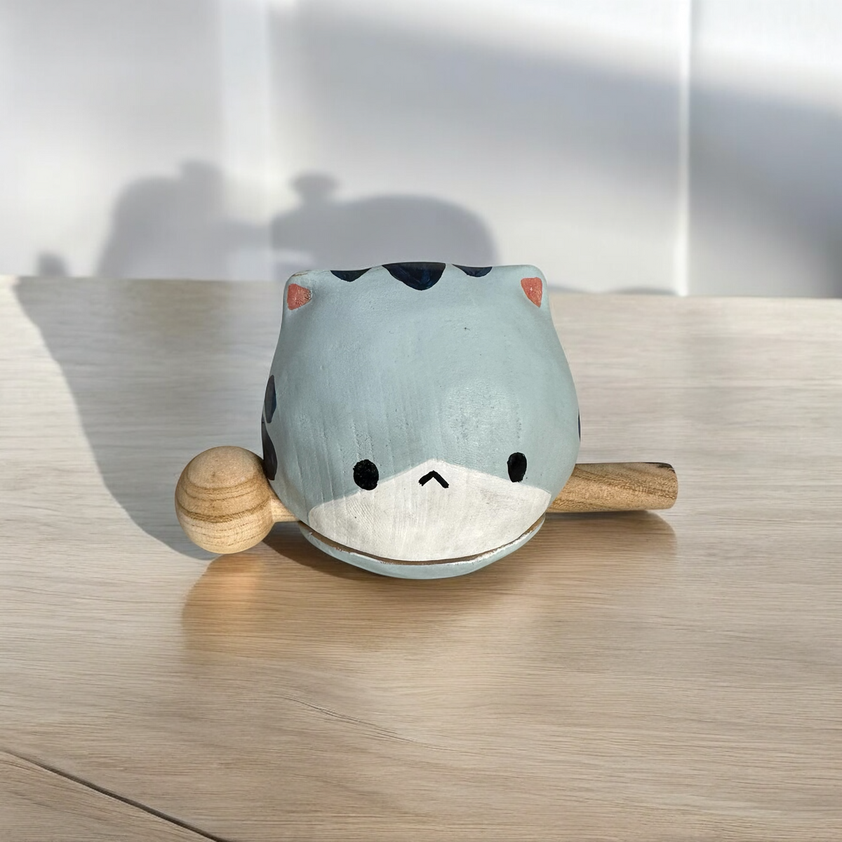 Handcrafted Cute Cat Wooden Percussion Instrument Music Frog Co