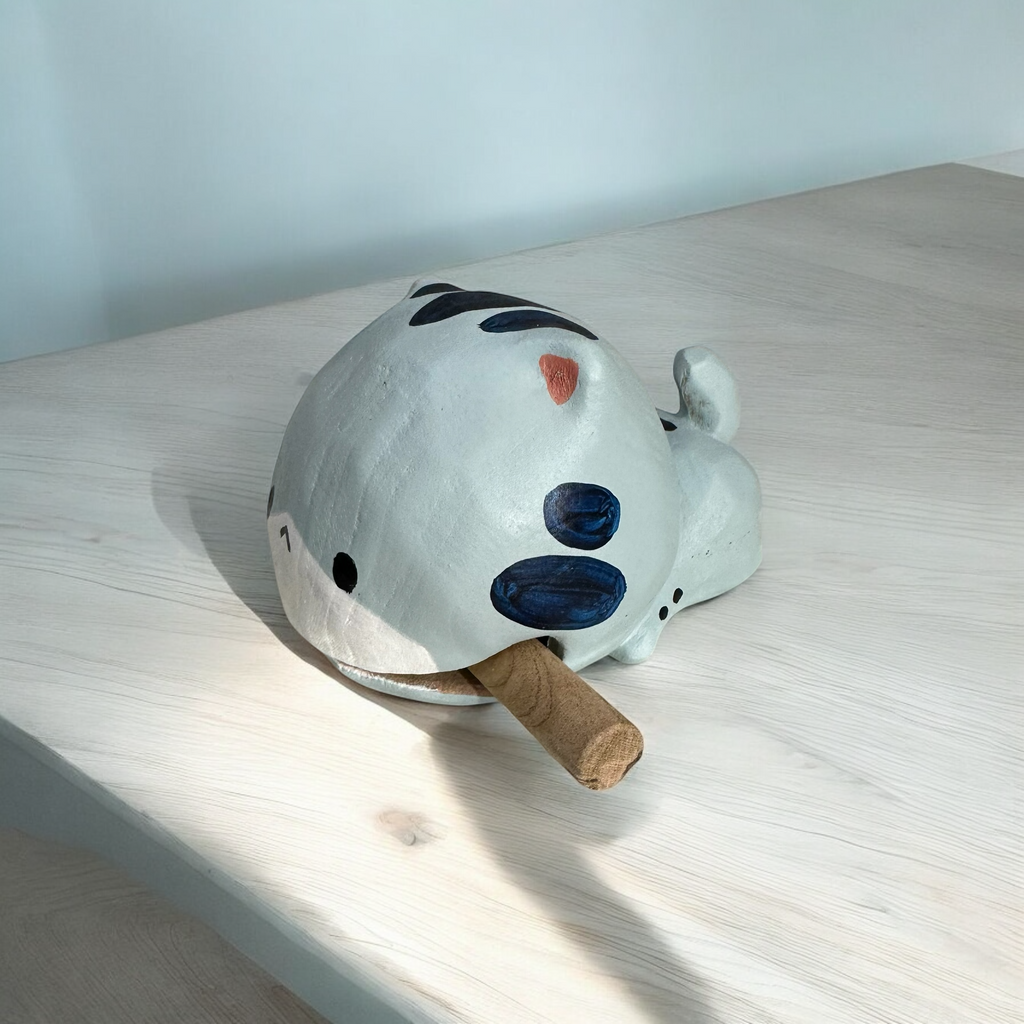 Handcrafted Cute Cat Wooden Percussion Instrument Music Frog Co