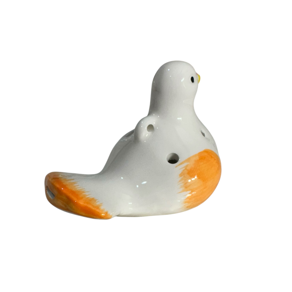 Ceramic Bird Water Whistle – Orange Wing Music Frog Co