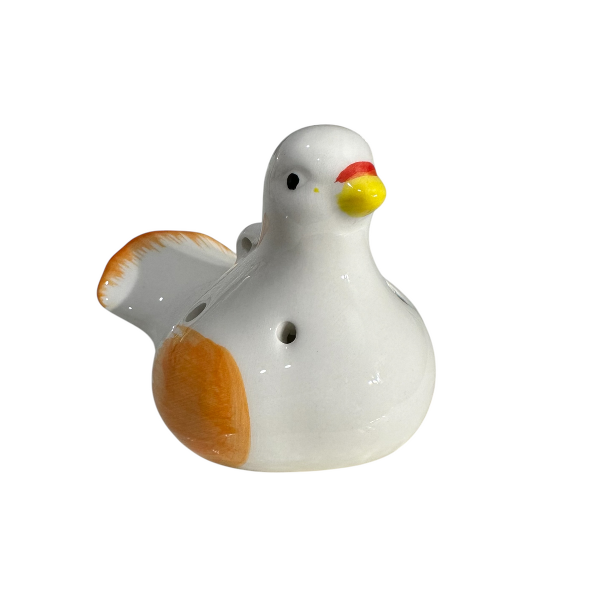 Ceramic Bird Water Whistle – Orange Wing Music Frog Co