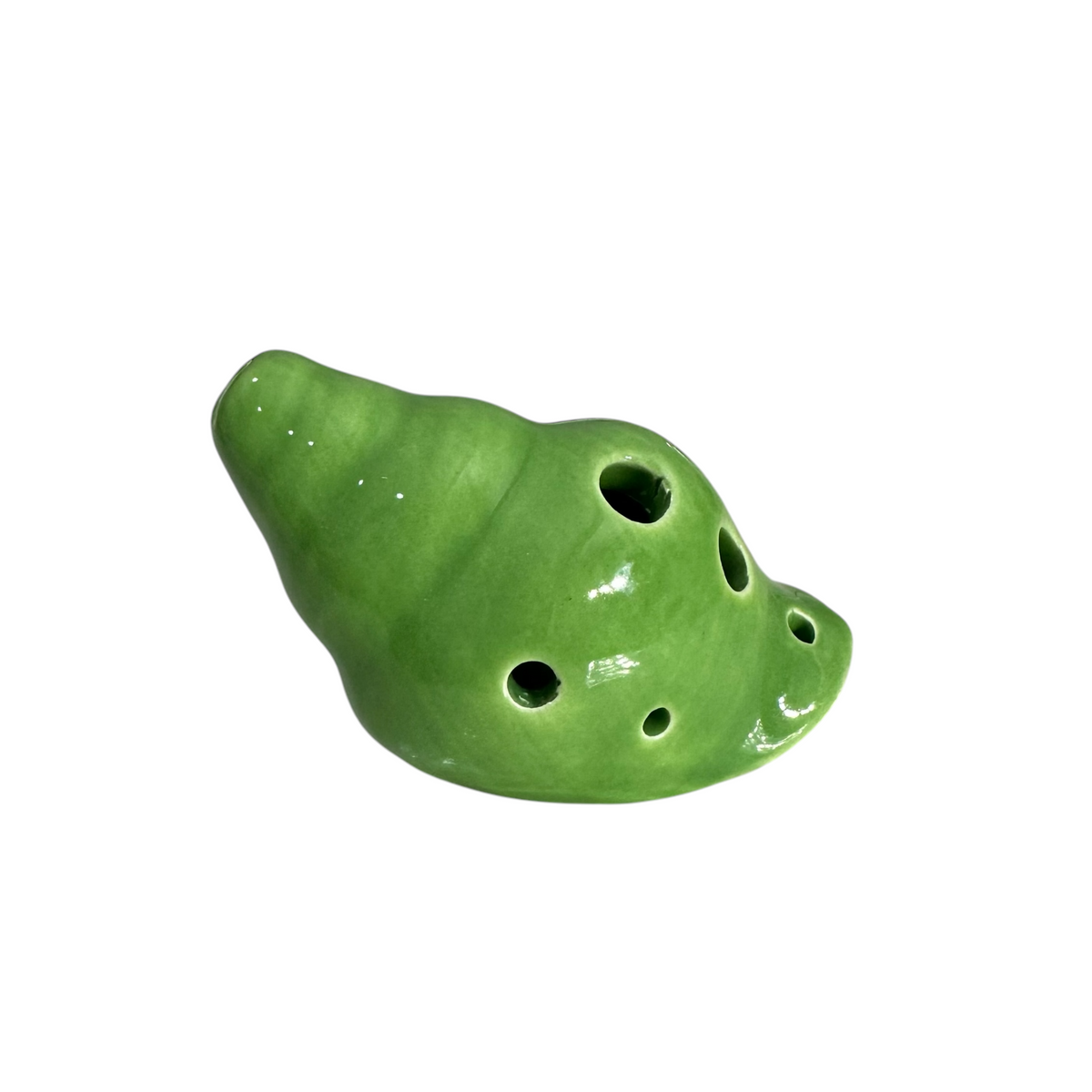 Handcrafted Green Seashell Ceramic Ocarina – Musical Instrument Music Frog Co