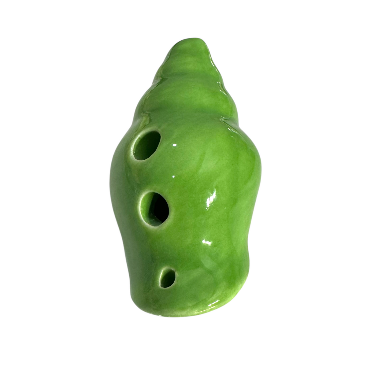 Handcrafted Green Seashell Ceramic Ocarina – Musical Instrument Music Frog Co