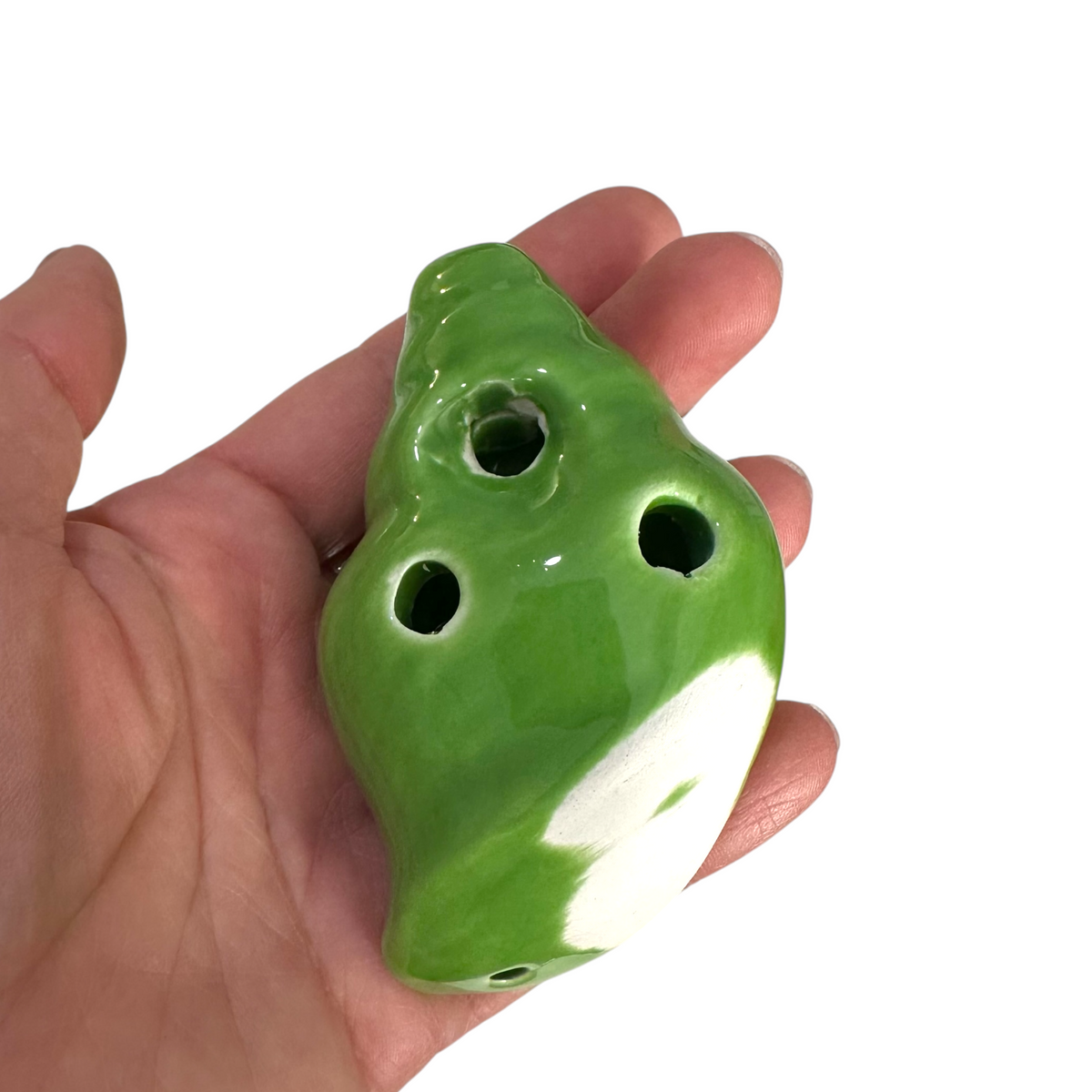 Handcrafted Green Seashell Ceramic Ocarina – Musical Instrument Music Frog Co