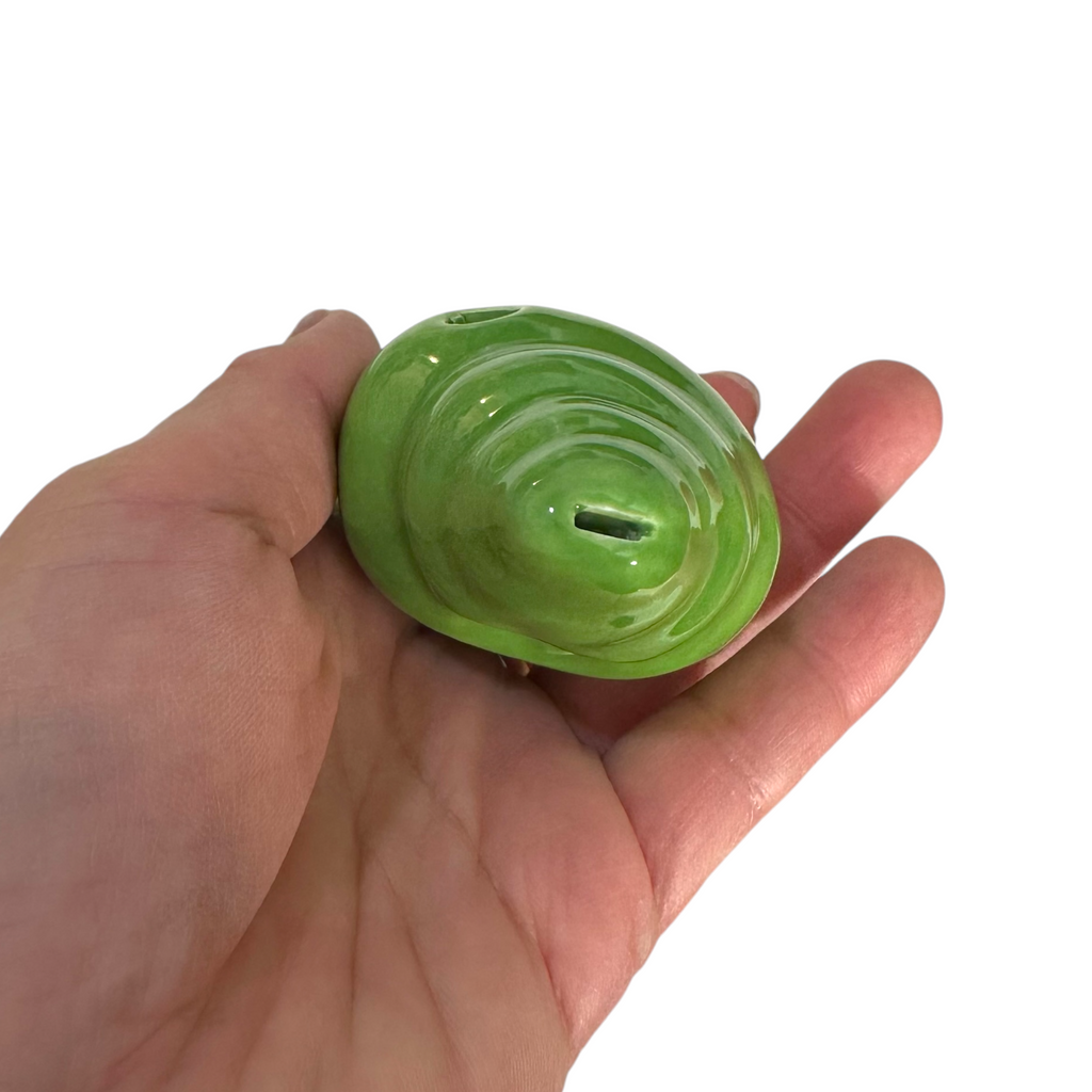 Handcrafted Green Seashell Ceramic Ocarina – Musical Instrument Music Frog Co