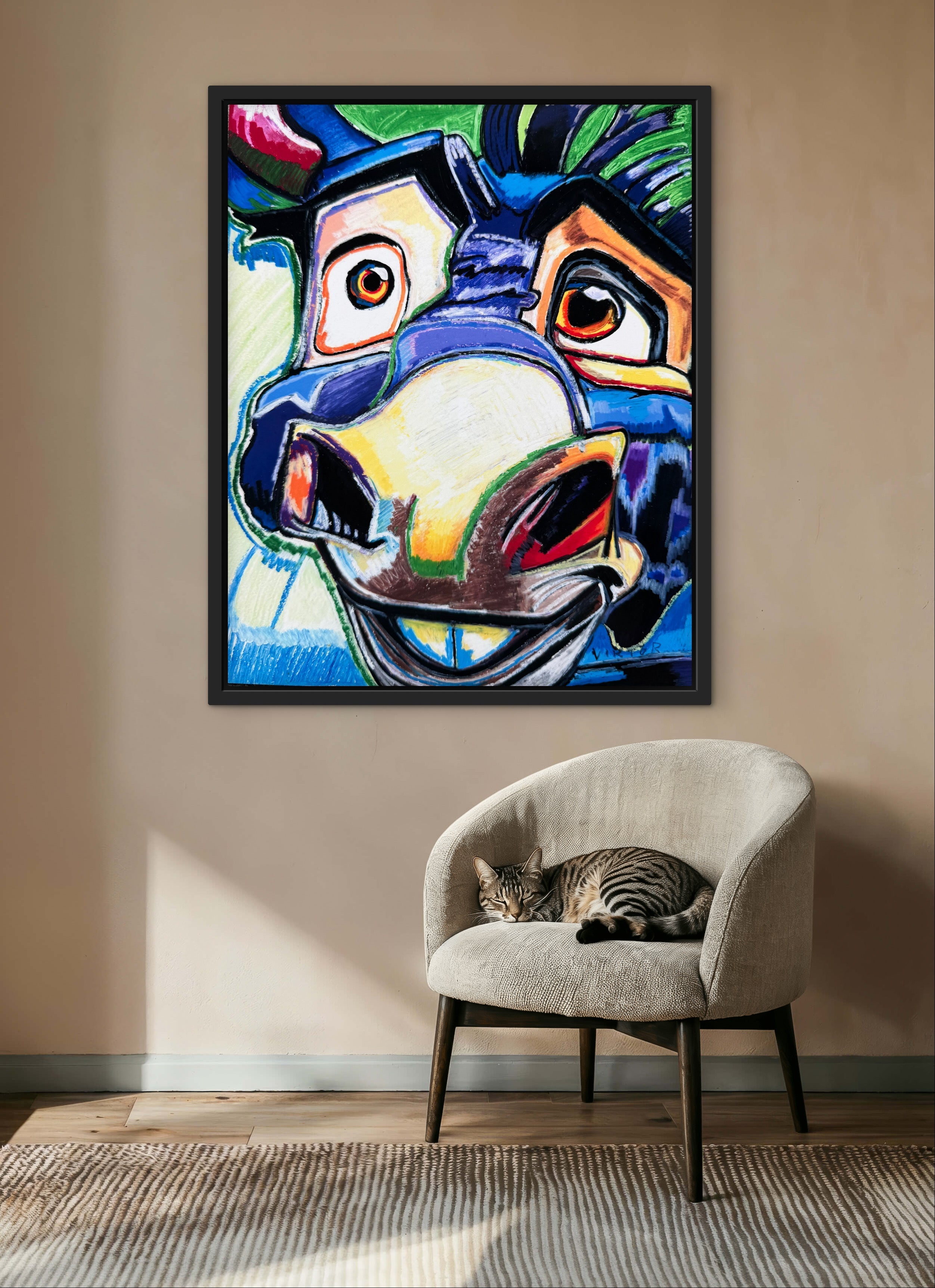 The Blue Donkey - Art Prints Vichy's Art