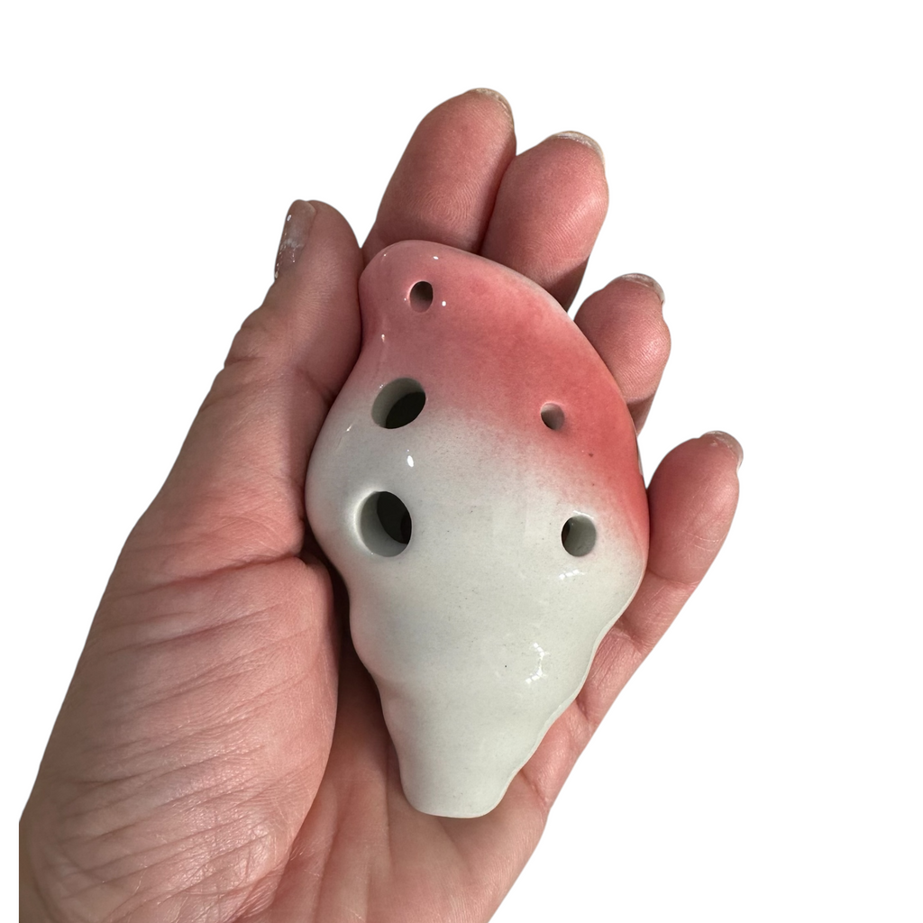 Handcrafted Pink Seashell Ceramic Ocarina – Musical Instrument Music Frog Co