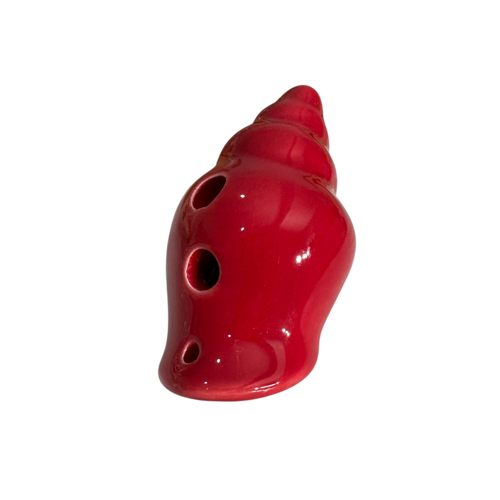 Handcrafted Red Seashell Ceramic Ocarina – Musical Instrument Music Frog Co