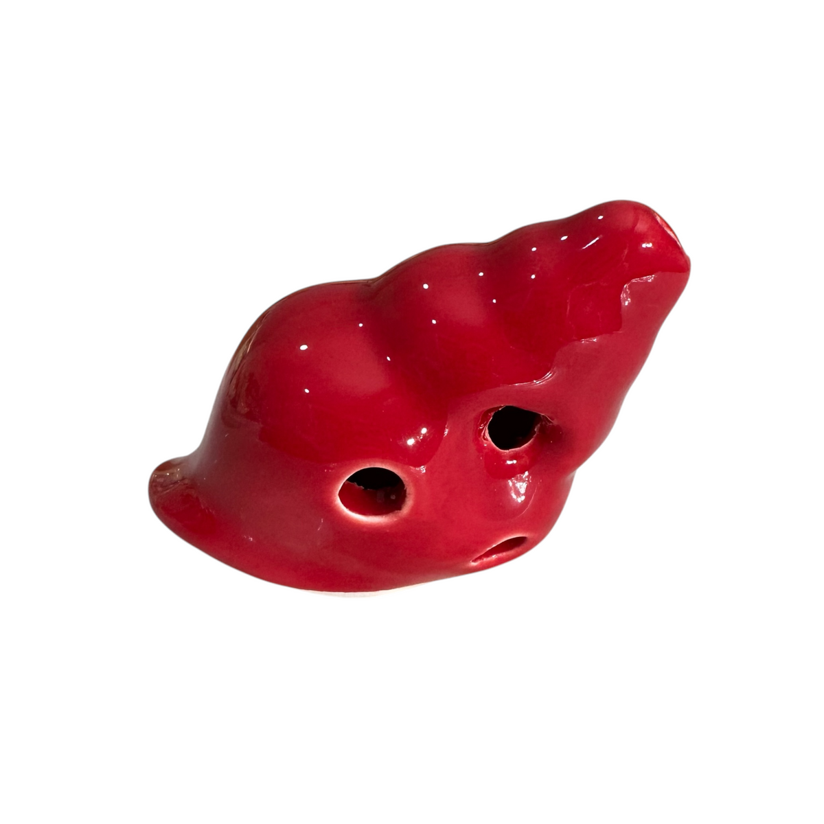 Handcrafted Red Seashell Ceramic Ocarina – Musical Instrument Music Frog Co